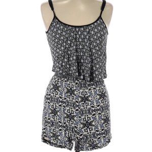 Rue21 Black Patterned Romper Small